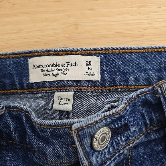 Abercrombie‎ & Fitch The Ankle Straight Ultra High Rise Jean 28/6R Curve Love - Picture 3 of 10